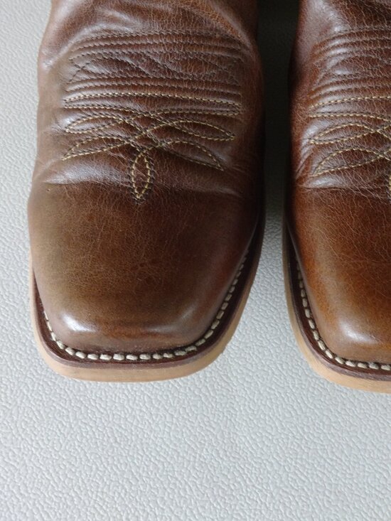 Men\'s vintage Nocona leather boots size 11 &1/2 D, Arrowhead, Brown and Red VGC main image 7